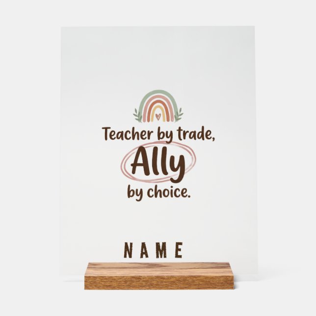 Personalisiertes Acryl-Schild Lehrer-Verbündeter - Acrylschild (Vorderseite)
