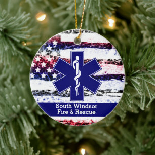 Personalisiertes Add-Dept EMS Star Life Logo Ornam Keramik Ornament
