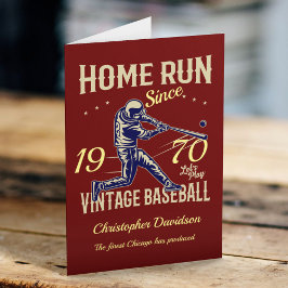 Personalisiertes Add-Jahr Vintag Baseball Geburtst Karte