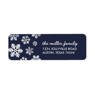 Personalisiertes Adressetikett für Navy Winter Sno