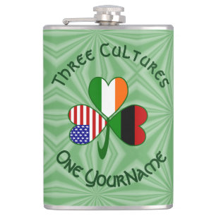 Personalisiertes afrikanisches Diaspora-Kleeblatt Flachmann