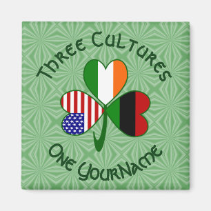 Personalisiertes afrikanisches Diaspora-Kleeblatt Magnet