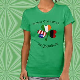 Personalisiertes Afrikanisches Irland USA Shamrock T-Shirt