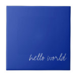 Personalisiertes ägyptisches Blau Fliese<br><div class="desc">Anpassbarer Text! Ägyptisches Blau ist ein Schatten von Blau,  auch bekannt als Calcium-Kupfer-Silikat oder Cuporivait. Es ist ein Pigment,  das im alten Ägypten seit Tausenden von Jahren verwendet wurde. Es gilt als erster synthetischer Pigment. Es war den Römern unter dem Namen caeruleu bekannt.</div>