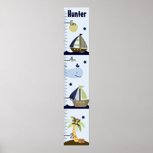 Personalisiertes Ahoy Mate/Sailboat/Whale Wachstum Poster