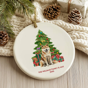 Personalisiertes Akita-Inu-Hund-Weihnachten Keramik Ornament
