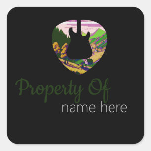 Personalisiertes akustisches Gitarrenlogo Quadratischer Aufkleber