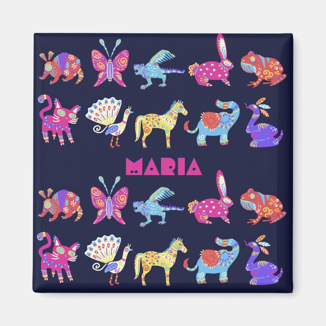Personalisiertes Alebrije mexikanische Tiere Kunst Magnet (Vorne)