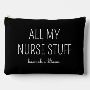 Personalisiertes All My Nurse Stuff Chic Schwarz Zubehörtasche