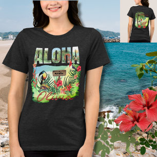 Personalisiertes Aloha Tropisches Paradies Doppels Tri-Blend Shirt