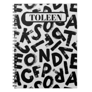 Personalisiertes Alphabet-Buchstabenmuster Notizblock