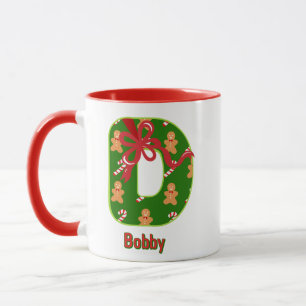 Personalisiertes Alphabet 'D' Weihnachten Tasse