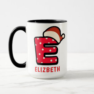 Personalisiertes Alphabet 'E' Weihnachten Tasse