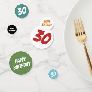 Personalisiertes Alter - Mehrfarbiger Geburtstag Konfetti