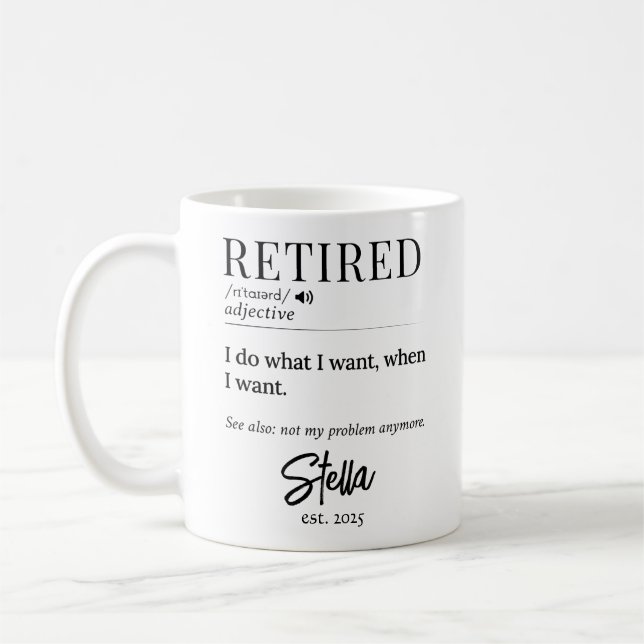 Personalisiertes Altersvorsorgegeschenk - "Lehnsuc Kaffeetasse (Links)