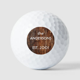 Personalisiertes altes rustikales Holz Golfball