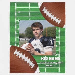 Personalisiertes American Football Kid Foto Fleecedecke