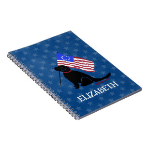 Personalisiertes American Patriot Black Lab Notebo Notizblock