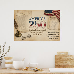 Personalisiertes Amerika 250 Jahre Familienerbe Po Poster