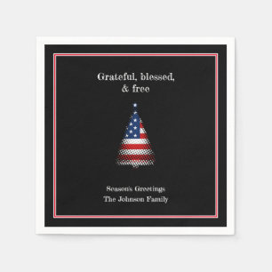 Personalisiertes amerikanisches Fahnenbaum Serviette