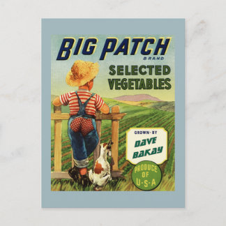 Personalisiertes amerikanisches Farm Boy Vintage P Postkarte