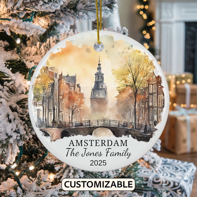 Personalisiertes Amsterdamer Ornament, Niederlande Keramik Ornament (Von Creator hochgeladen)