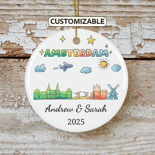 Personalisiertes Amsterdamer Ornament, Niederlande Keramik Ornament