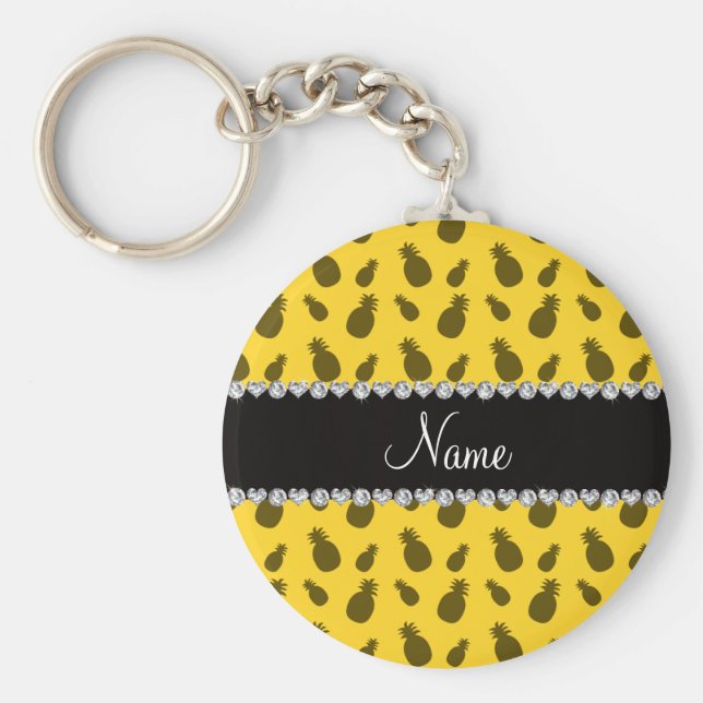 Personalisiertes Ananas-Muster Schlüsselanhänger (Vorne)