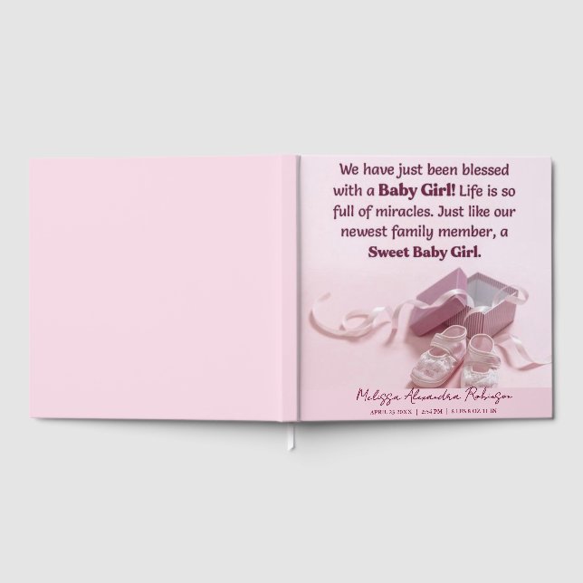 Personalisiertes Andenken für Neugeborene & Gesche Gästebuch (Voll)