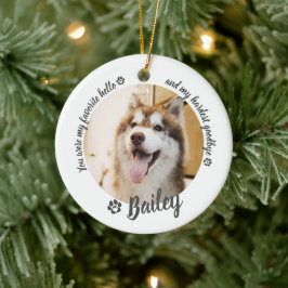 Personalisiertes Andenken mit Foto von Hund oder K Keramik Ornament