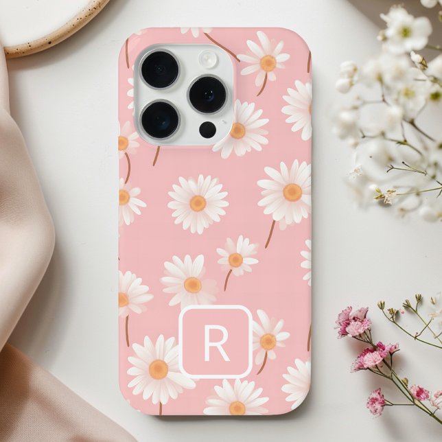 Personalisiertes anfängliches Daisy-Muster auf Sof iPhone Hülle (Von Creator hochgeladen)