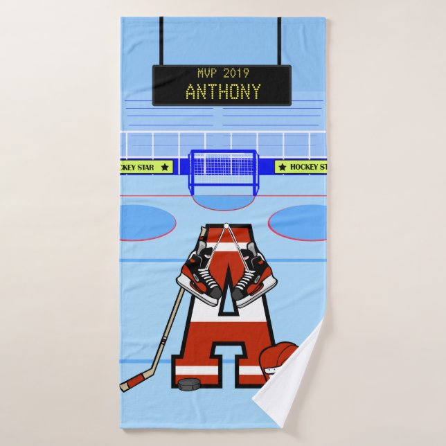 Personalisiertes Anfangseis-Hockey Badhandtuch Set (Badehandtuch)