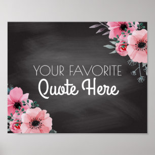 Personalisiertes Angebot Floral Chalkboard-Zeich Poster