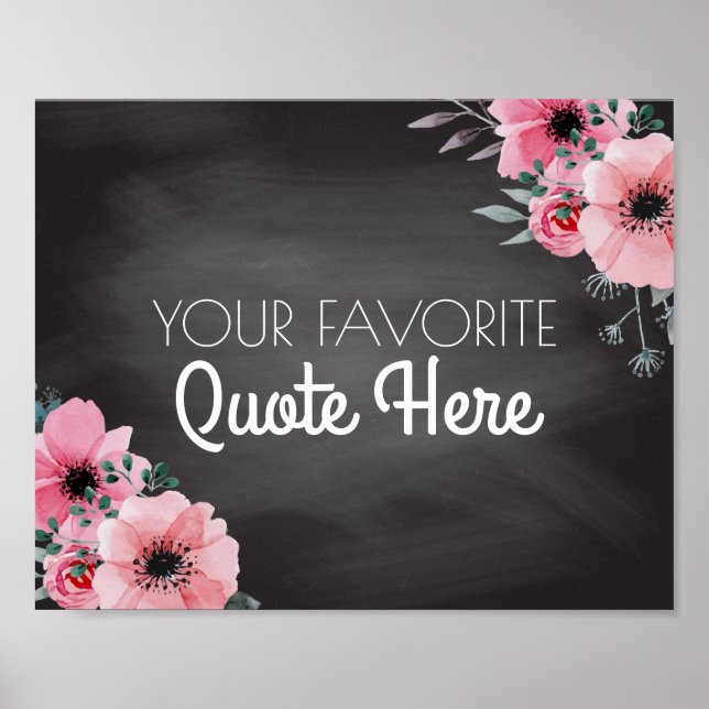 Personalisiertes Angebot | Floral Chalkboard-Zeich Poster (Vorne)