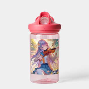 Personalisiertes Anime Girl Violinspiel Trinkflasche
