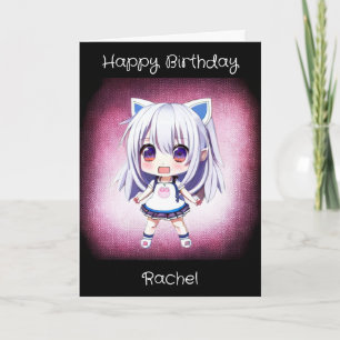Personalisiertes Anime-Mädchen   Innenseite zum Au Karte