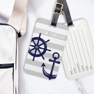Personalisiertes Anker- und Boots-Steuerrad-Schiff Gepäckanhänger