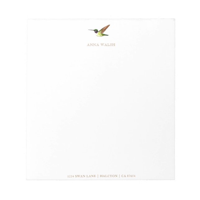 Personalisiertes Anna-Hummingbird-Notepad Notizblock (Vorderseite)