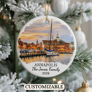 Personalisiertes Annapolis-Ornament, individuelles Keramik Ornament