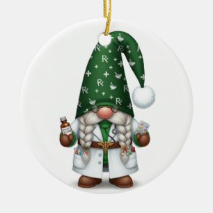 Personalisiertes Apotheker-Gnom-Ornament Keramik Ornament