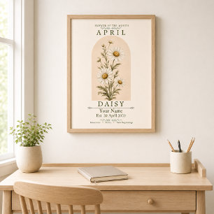 Personalisiertes April-Gänseblümchen-Geburtsblumen Poster