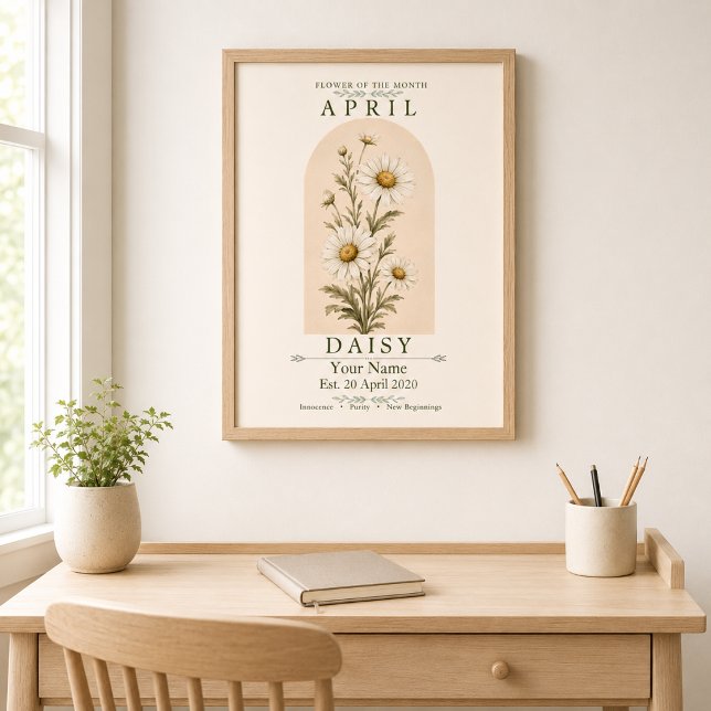 Personalisiertes April-Gänseblümchen-Geburtsblumen Poster (Von Creator hochgeladen)