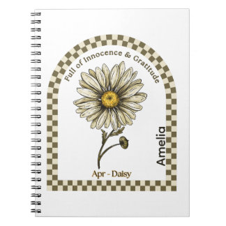 Personalisiertes April-Geburtsmonats-Blumen-Notizb Notizblock