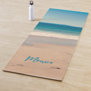 Personalisiertes Aqua Aquamarin Beach Foto Yogamatte
