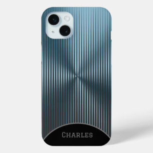Personalisiertes Aqua-Blau Metallic und Schwarz Case-Mate iPhone Hülle