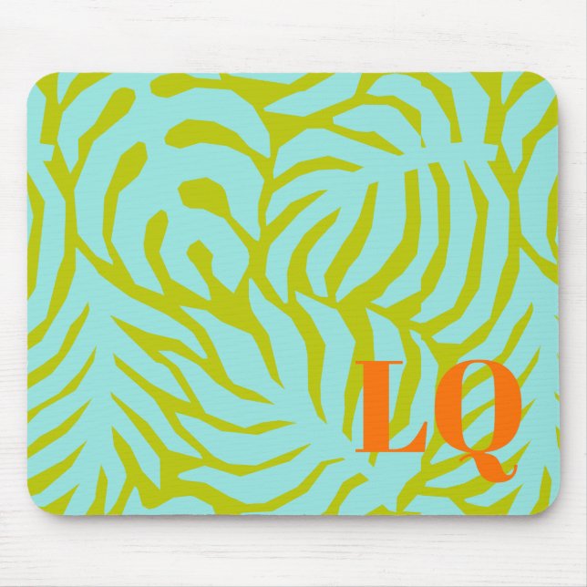 Personalisiertes Aqua-Palmenblatt-Mauspad Mousepad (Vorne)
