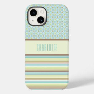 Personalisiertes Aquamarin- & Lime-Green-Muster-Ge Case-Mate iPhone 14 Hülle