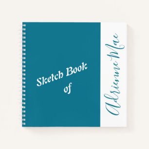 Personalisiertes Aquamarines Blue & White Sketch B Notizbuch