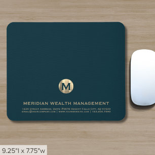 Personalisiertes Aquamarines Gold-Business Monogra Mousepad