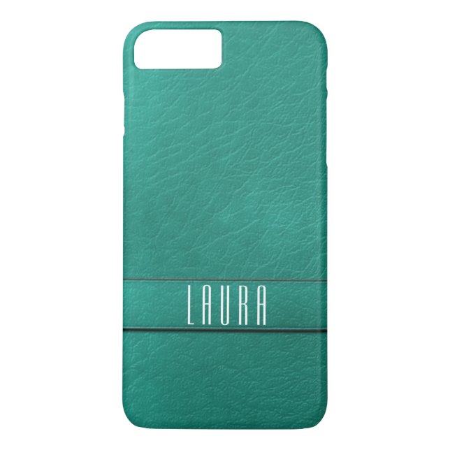 Personalisiertes aquamarines Imitat-lederner Case-Mate iPhone Hülle (Rückseite)